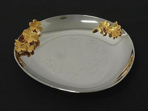 ■極美品■ MIKIMOTO ミキモト 本真珠 アコヤ真珠 パール 約4mm アクセサリートレー インテリア シルバー系×ゴールド系 DM9983