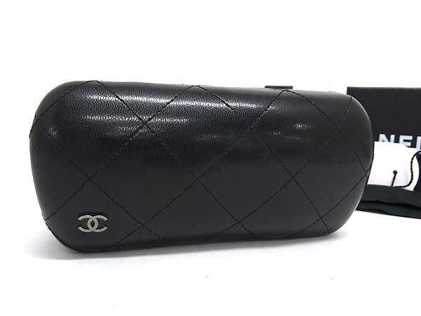 CHANEL シャネル ココマーク マトラッセ レザー メガネケース 眼鏡ケース 眼鏡入れ レディース メンズ ブラック系 DN0096