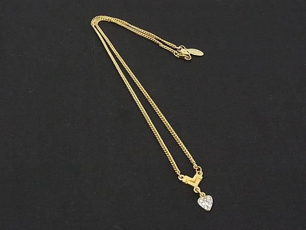 ■美品■ MARIO VALENTINO マリオ ヴァレンティノ ラインストーン ネックレス ペンダント アクセサリー ゴールド系 DN0246 4,603円