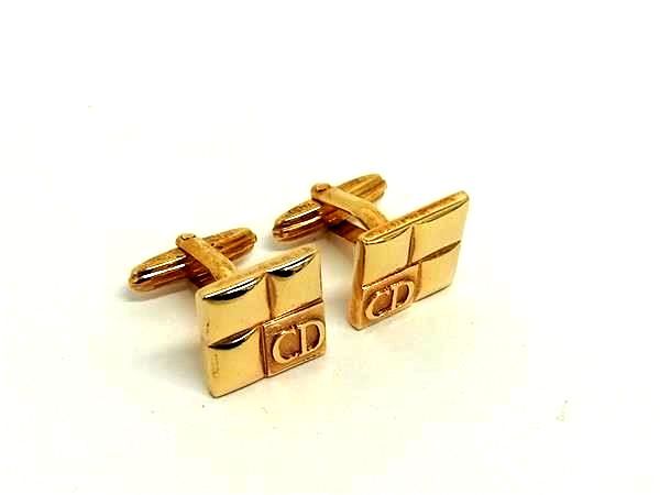 ChristianDior クリスチャンディオール ヴィンテージ カフスボタン カフリンクス 紳士 ビジネス メンズ ゴールド系 DN0258 の商品写真