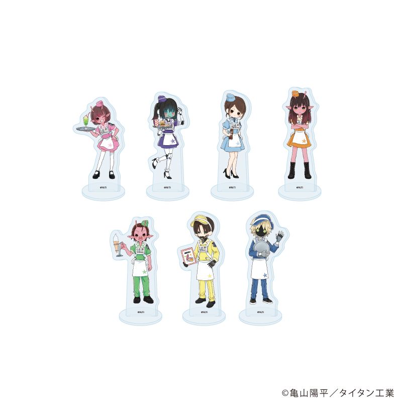 【A3】アクリルぷちスタンド「TVアニメ『銀河特急 ミルキー☆サブウェイ』」01/ブラインド（全7種）ダイナーver.（グラフアートイラスト） 1BOX入数：7