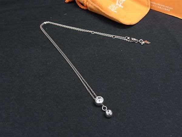 ■美品■ Folli Follie フォリフォリ ラインストーン ネックレス ペンダント アクセサリー レディース シルバー系×クリア DN0660