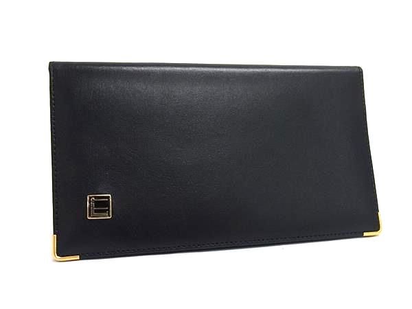 ■極美品■ dunhill ダンヒル コンフィデンシャル レザー カードケース パスケース 名刺入れ 定期入れ メンズ ブラック系 DN0701
