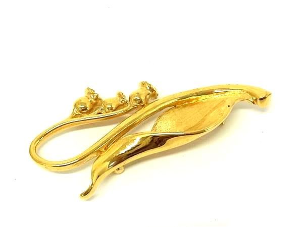 ■美品■ GIVENCHY ジバンシィ ヴィンテージ スズランモチーフ ピンブローチ ピンバッジ アクセサリー レディース ゴールド系 DN1276 4,603円