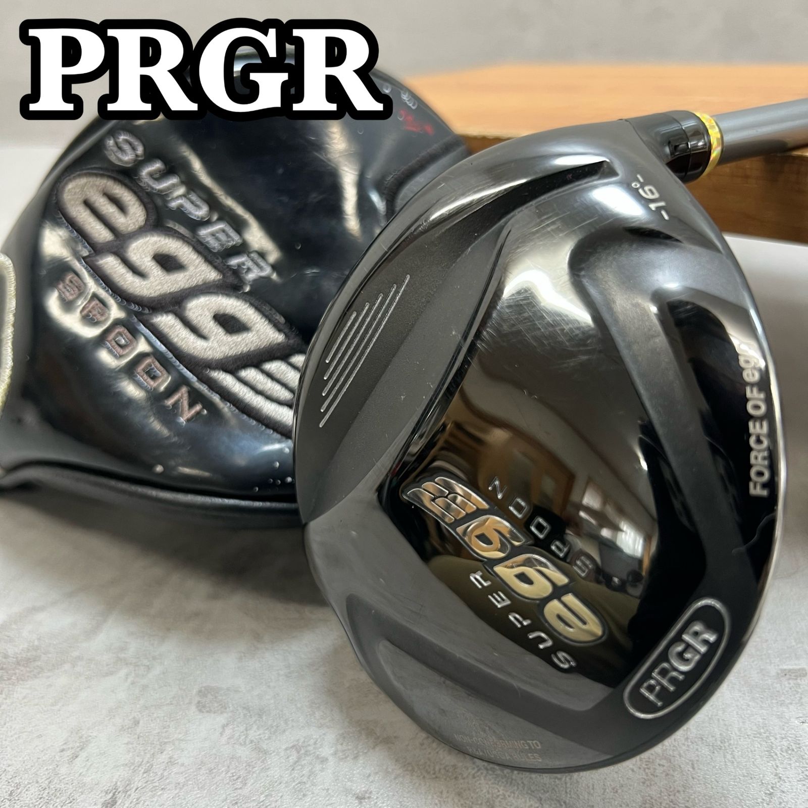 PRGR プロギア SUPER egg スーパーエッグ 金 メンズゴルフ スプーン 3W M37 R 16° カーボン 右利き用 フェアウェイウッド