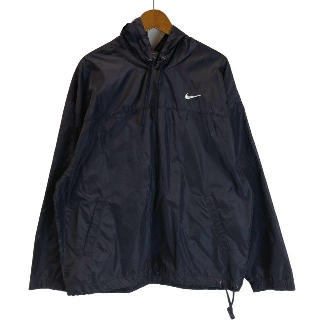 【中古】 NIKE ウインドブレーカー プルオーバー フード 無地 ワンポイント スウッシュ 刺しゅう スポーツ 古着 /1301
