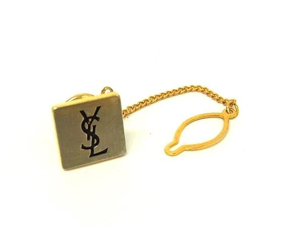 SAINT LAURENT サンローラン タイタック ネクタイピン アクセサリー ビジネス 紳士 メンズ シルバー系×ゴールド系 DN1865