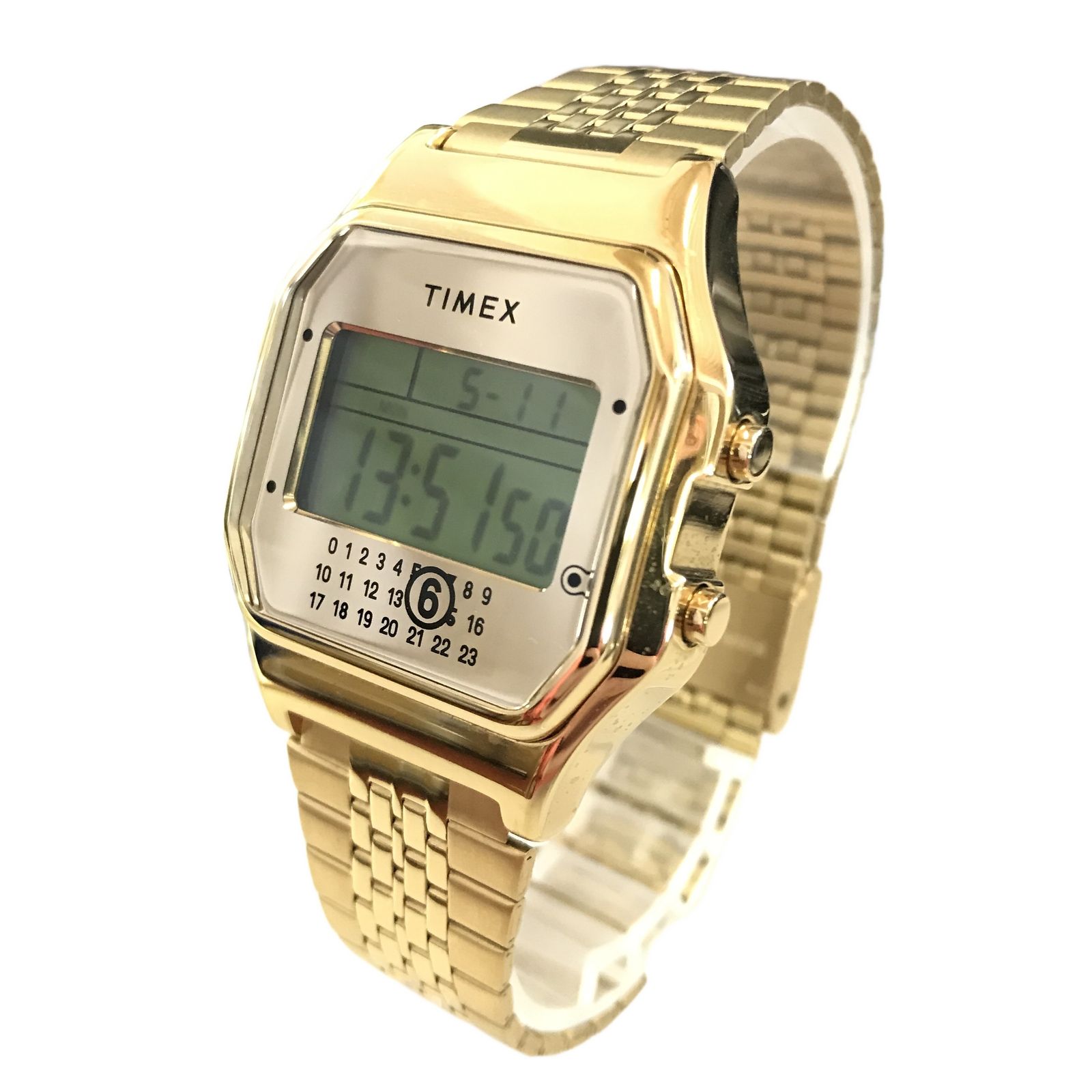 MM6 Maison Margiela × TIMEX T80 メゾン マルジェラ デジタルウォッチ 腕時計 ゴールド 稼働品 レディース メンズ 中古 程度良好 T11182081 34,970円