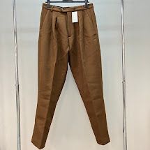 ローン Lownn ヴァージンウール テーパード スラックス 50 ブラウン サイズ 約 L～XL