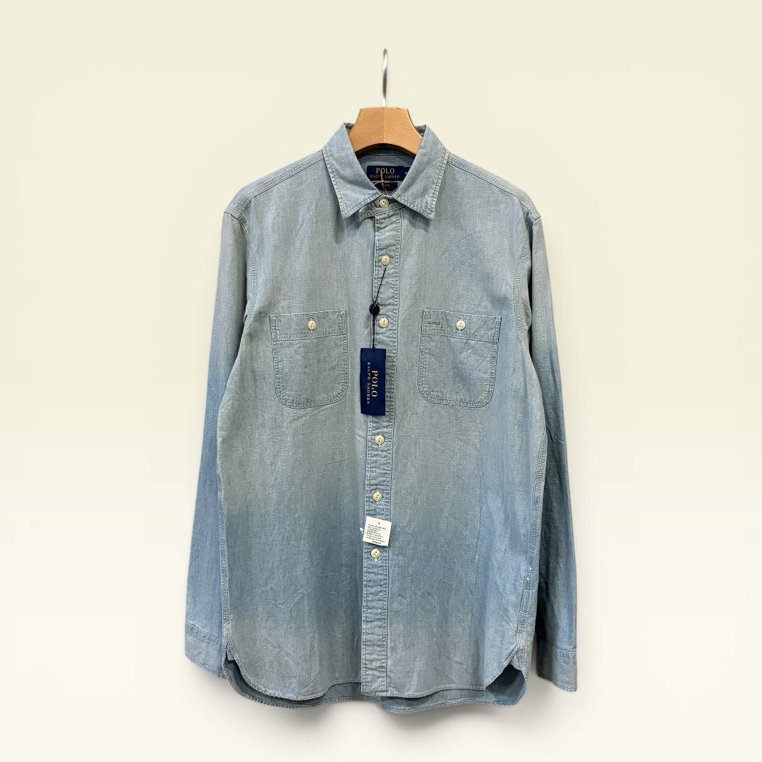 Dead stock Polo Ralph Lauren denim shirts Indigo デッドストック ポロラルフローレン デニムシャツ 新品タグ付き モデル名インディゴ シャンブレー