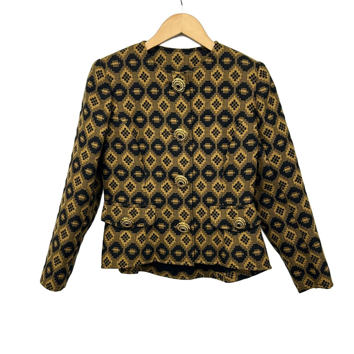 Christian Lacroix(クリスチャンラクロワ) ジャケット サイズ38 M レディース美品 - 黒×ベージュ 長袖/肩パッド/秋