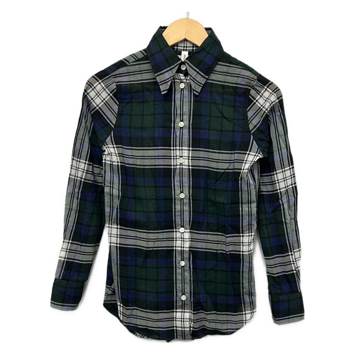 MADISON BLUE(マディソンブルー) 長袖シャツブラウス サイズ00(XS) レディース美品 - ダークネイビー×ダークグリーン×マルチ チェック柄