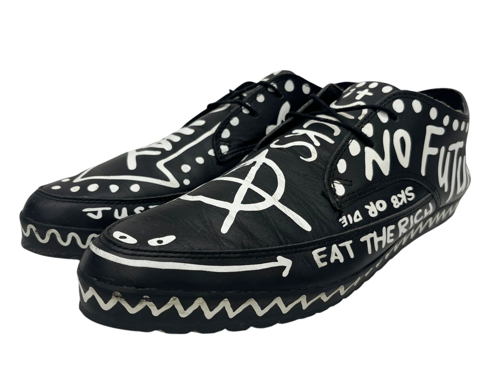 adidas Originals (アディダスオリジナルス) ×JEREMY SCOTT (ジェレミースコット) JS GRAFFITI SLIM グラフィティースリム レザーシューズ スニーカー G61080 US9.5 27.5cm 黒/028