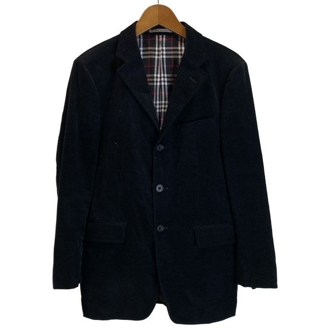 【中古】　BURBERRY　コーデュロイジャケット　テーラードジャケット　シングルボタン　無地　細畝　古着　/1156