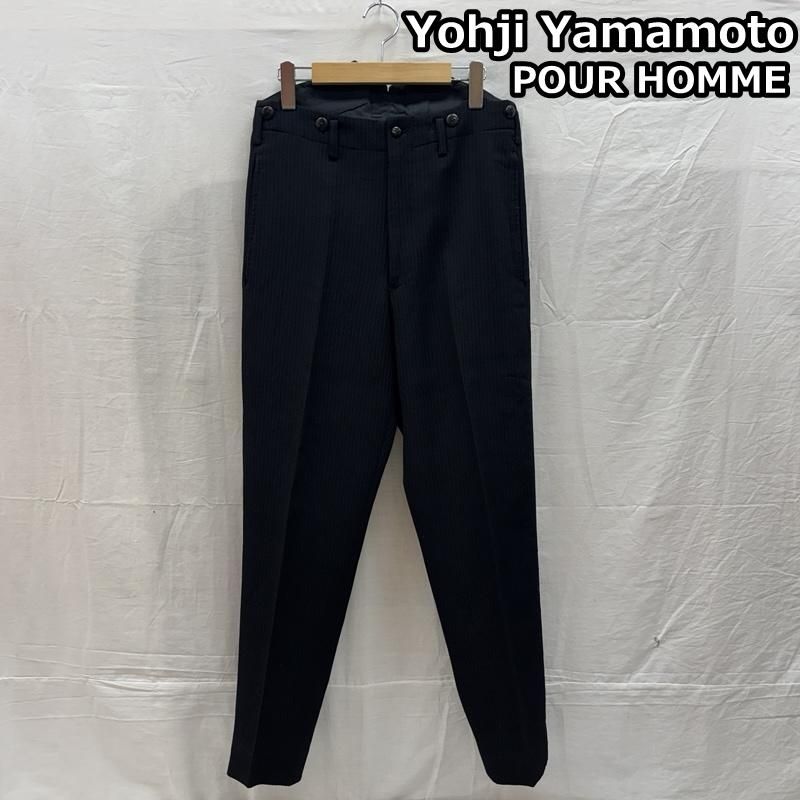 ヨウジヤマモトプールオム ストライプ サスペンダーボタン テーパード スラックス パンツ メンズ S ISItems【USED】【古着】【中古】50159088