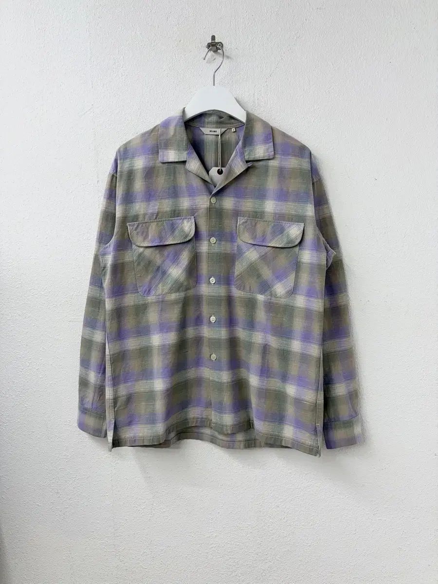 BEAMS オンブレチェック ルーズフィット オープンシャツ 11,620円