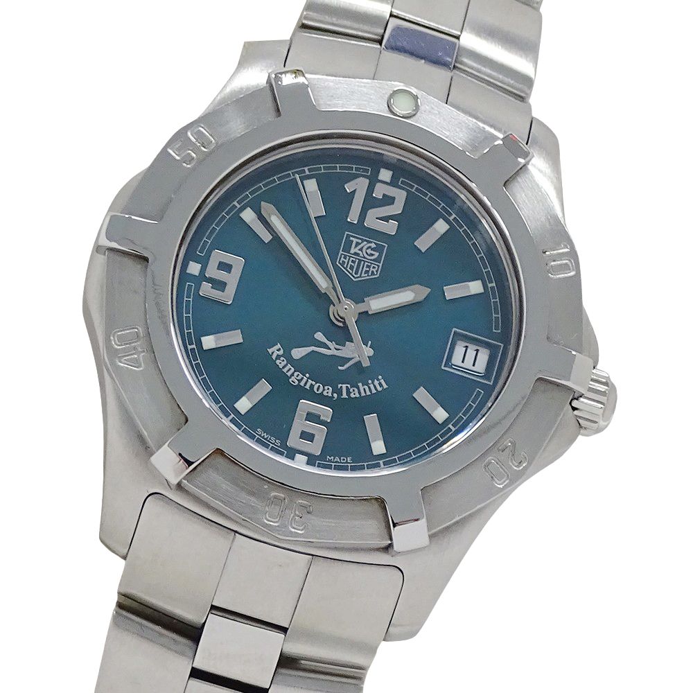 タグホイヤー TAG Heuer エクスクルーシブ ランギロア・タヒチ WN111A BA0332 時計 メンズ ブランド 世界限定3000本 デイト クオーツ QZ ステンレス SS シルバー グリーン 磨き済み 【中古】