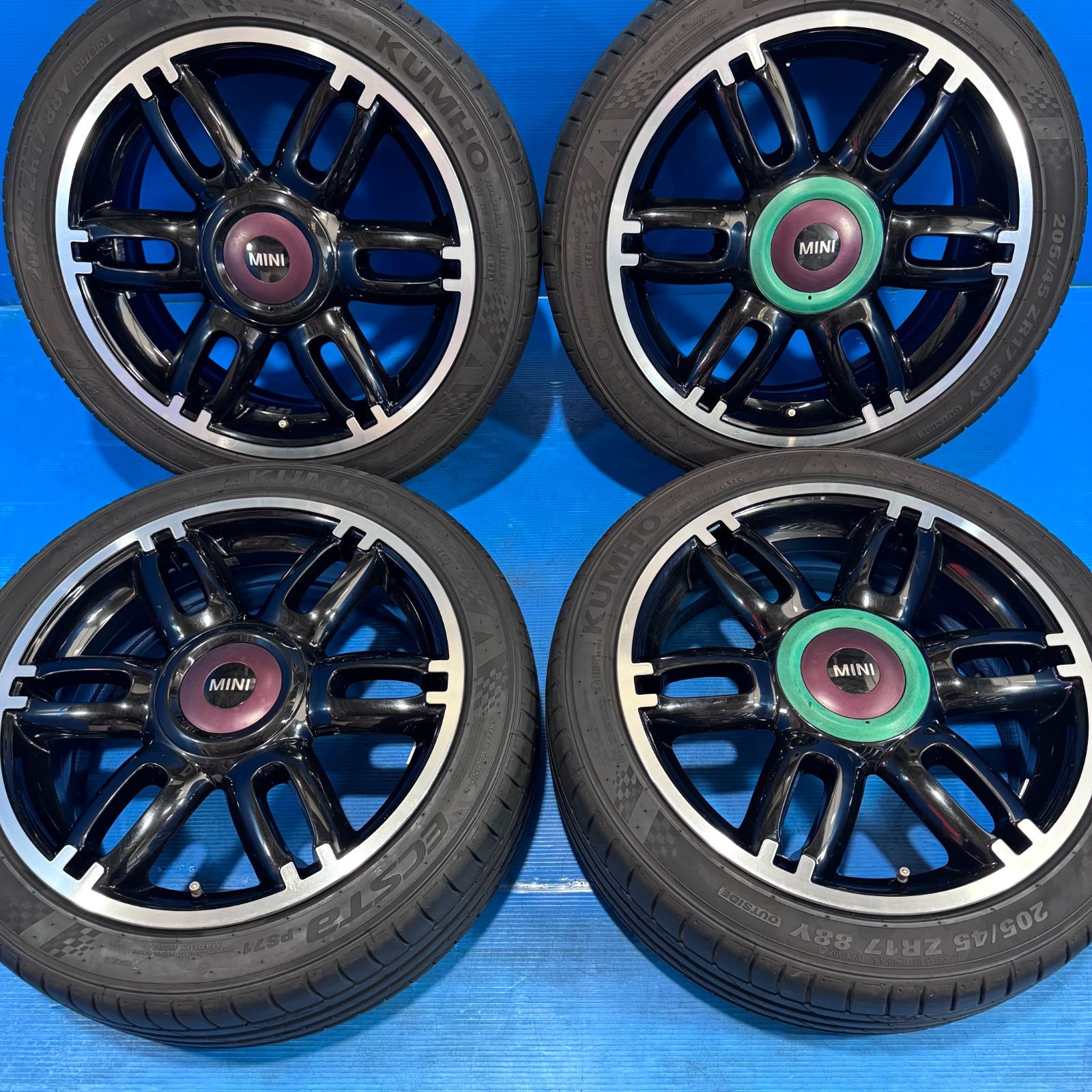 【25年製バリ山】BMW MINI R系 純正 17インチ 7J+48 4H100 クムホ 205/45R17 4本 R50 R53 R55 R56 クーパーS インチアップ