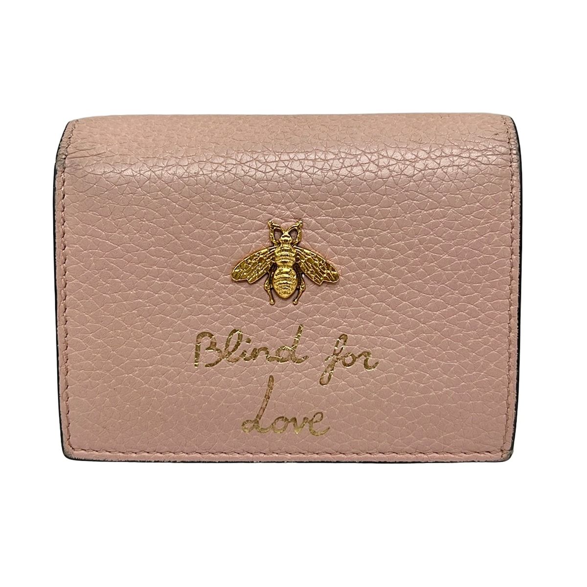 GUCCI(グッチ) 2つ折り財布 アニマリエ 460185 ピンクベージュ レザー