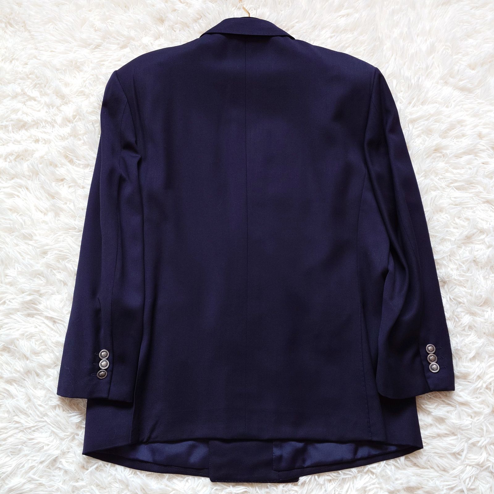 希少✨3XL位 ニナリッチ × ダンヒル スーツ セットアップ ネイビー ニナリッチ NINA RICCI ゼニア Zegna イタリア生地 シルバー メタル