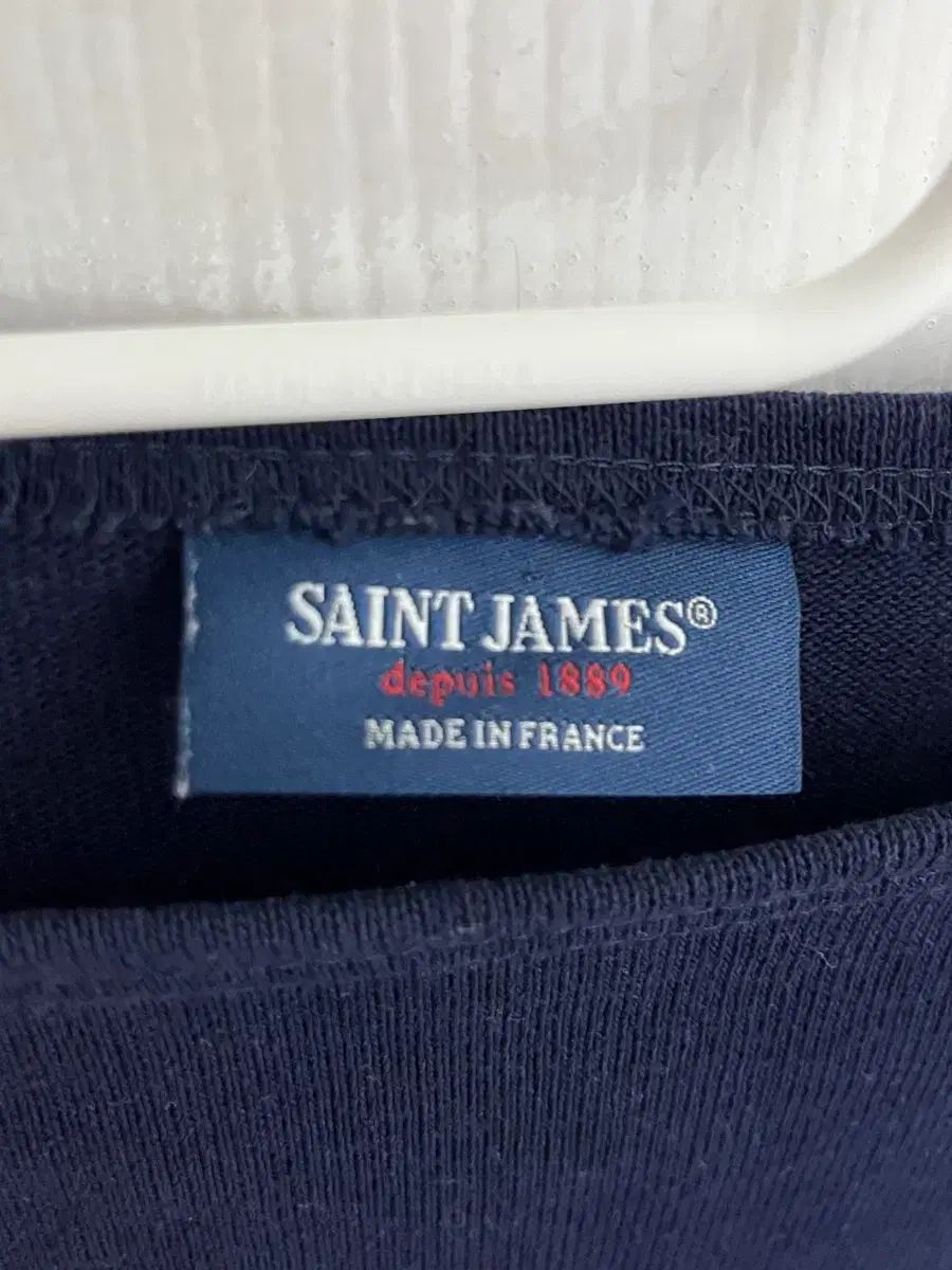 SAINT JAMES (セントジェームス) ネイビー エルボー パッチ 長袖 Tシャツ