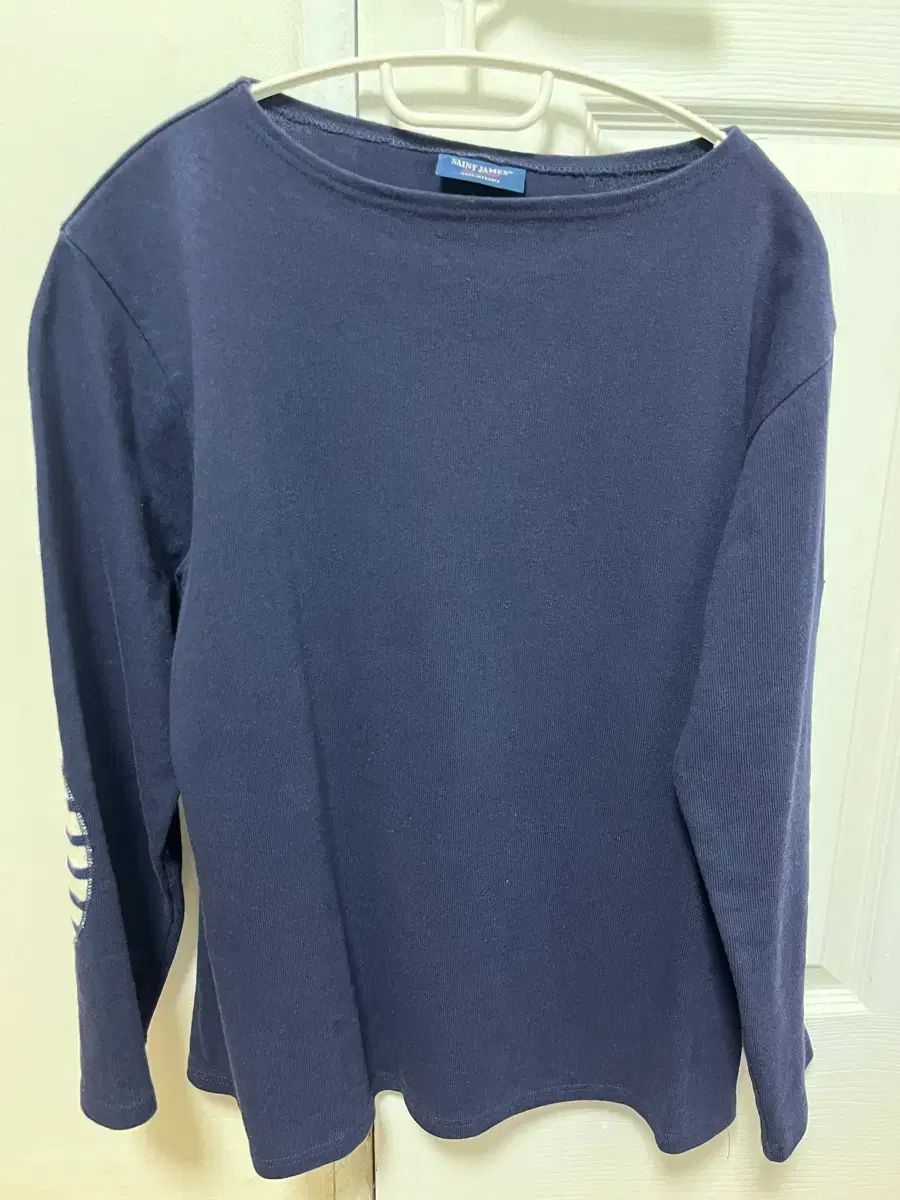 SAINT JAMES (セントジェームス) ネイビー エルボー パッチ 長袖 Tシャツ