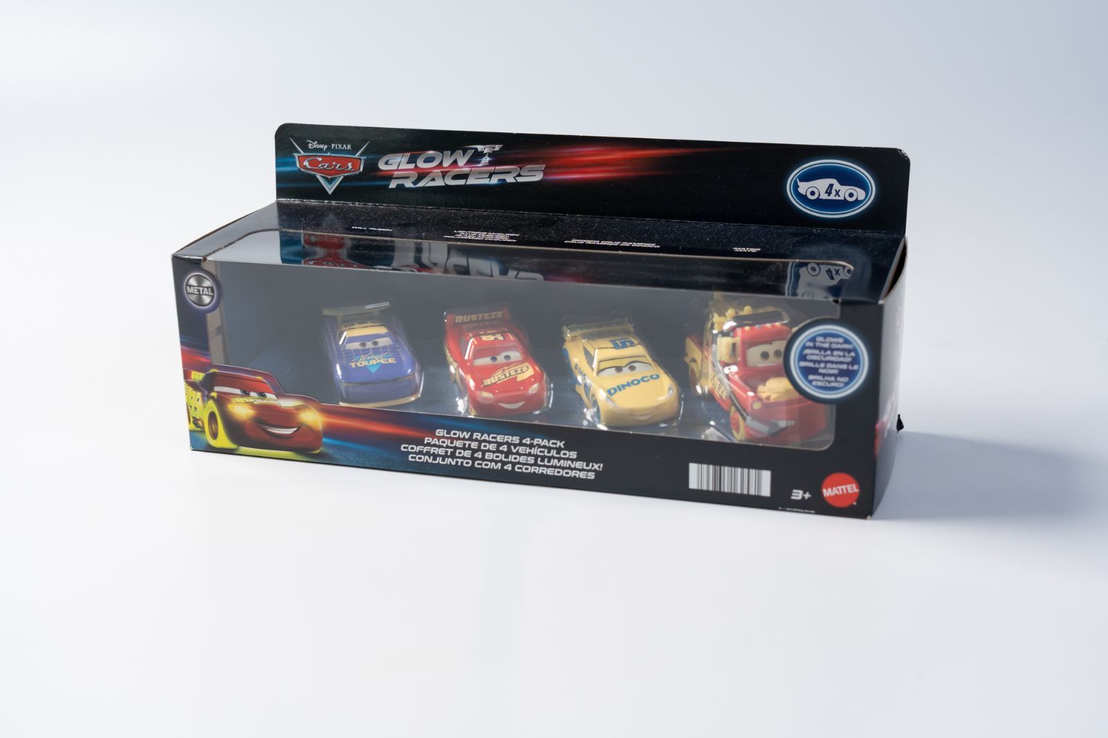 【新品未開封】ディズニー カーズ グローレーサー 4個パック ライトニングマックイーン メイター クルス・ラミレス ビニール・かつら #76 ウィル・ラッシュ
