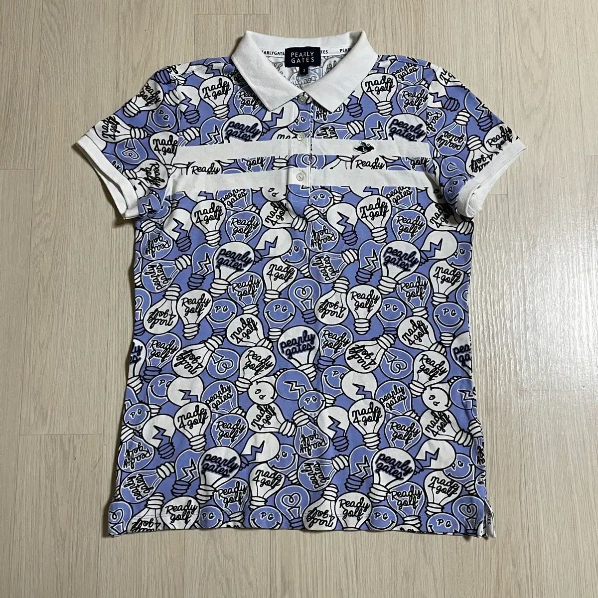 パーリーゲイツ レディース ゴルフウェア パターン カラ 半袖 Tシャツ