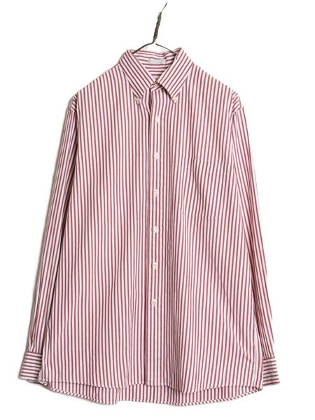 90s EAGLE SHIRT MAKERS ストライプ ボタンダウン 長袖 シャツ メンズ L 程 オールド コットン オックスフォード ワイシャツ 長袖シャツ BD