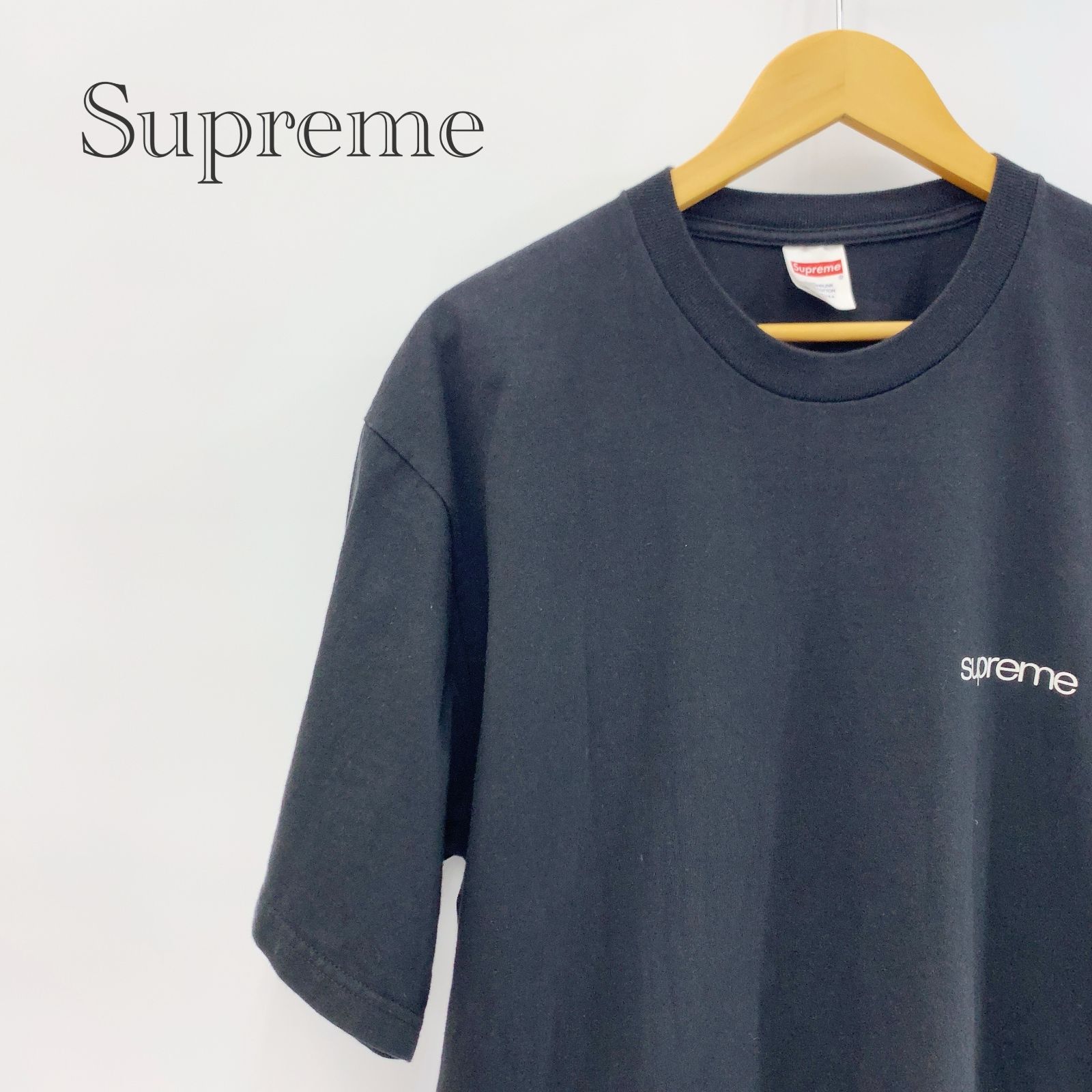 SUPREME NYC Tee Tシャツ 白ロゴ XL ブラック メンズ ファッション _201023