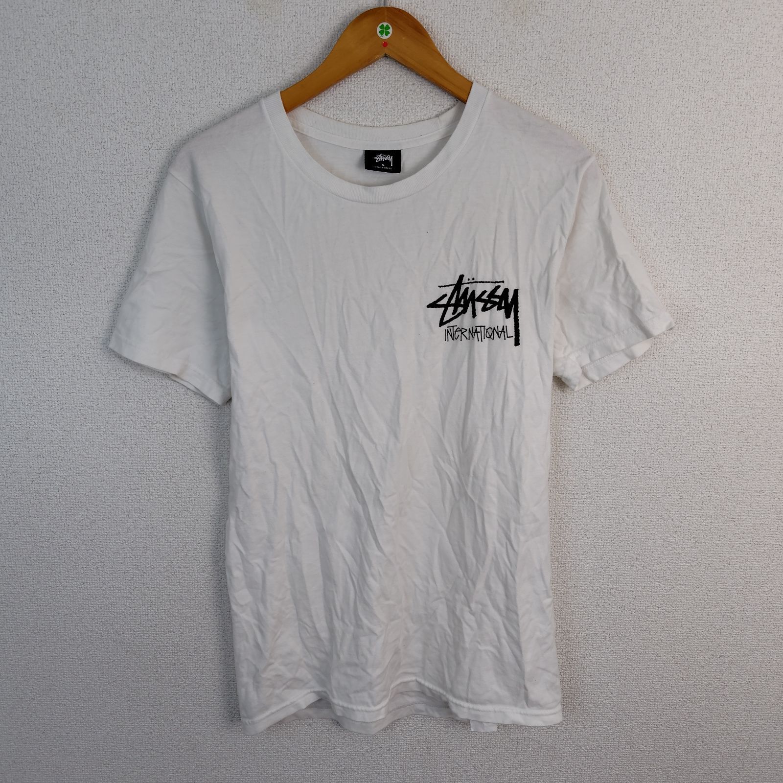 STUSSY ステューシー Tシャツ INTERNATIONAL ロゴプリント ホワイト S 