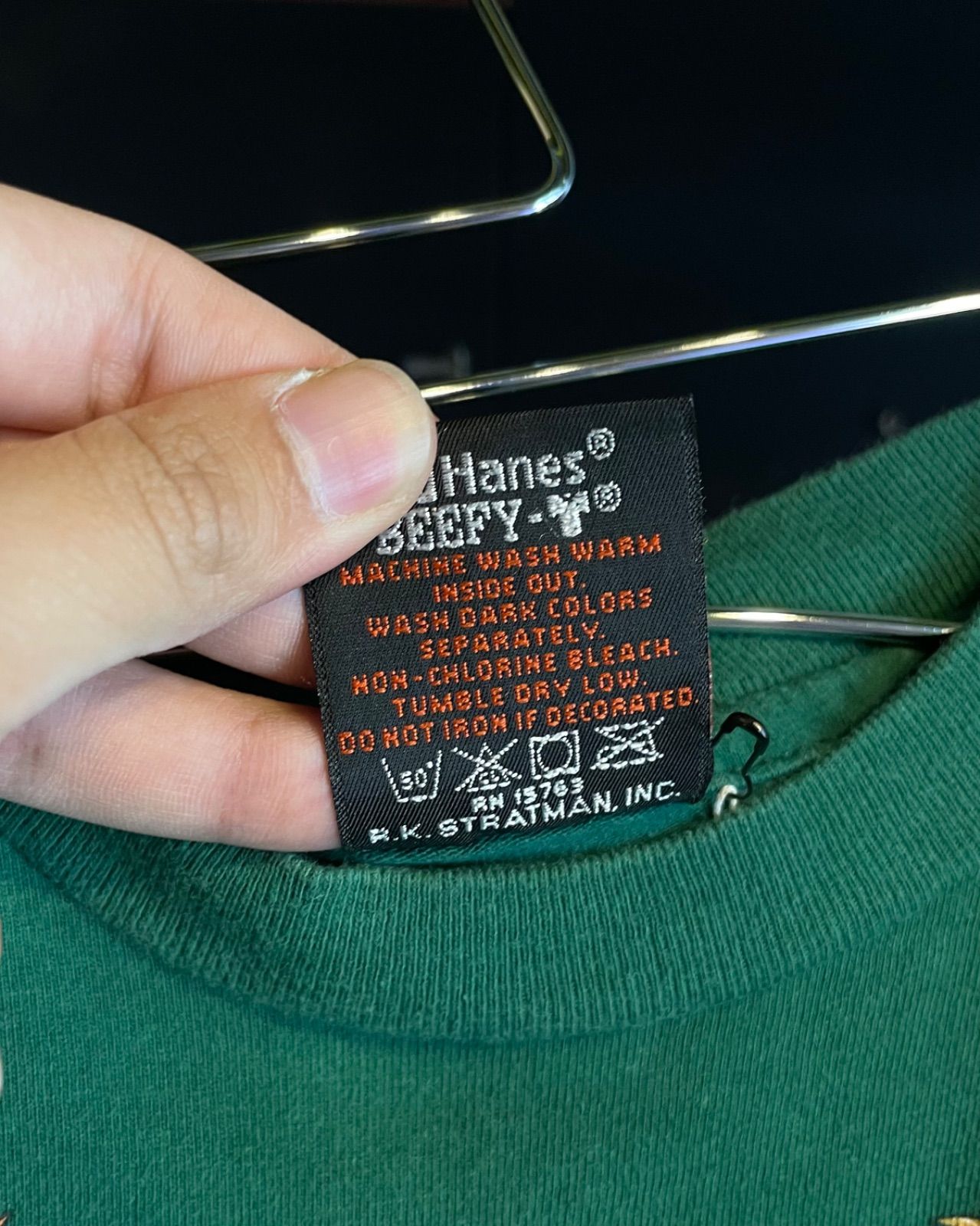 Harley-Davidson 90s イーグル×バー&シールド プリントTシャツ(グリーン・L・USA製) 9