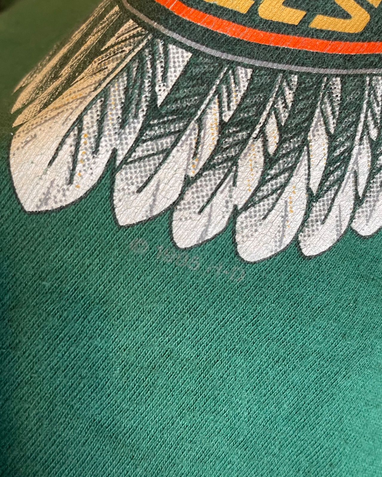 Harley-Davidson 90s イーグル×バー&シールド プリントTシャツ(グリーン・L・USA製) 3
