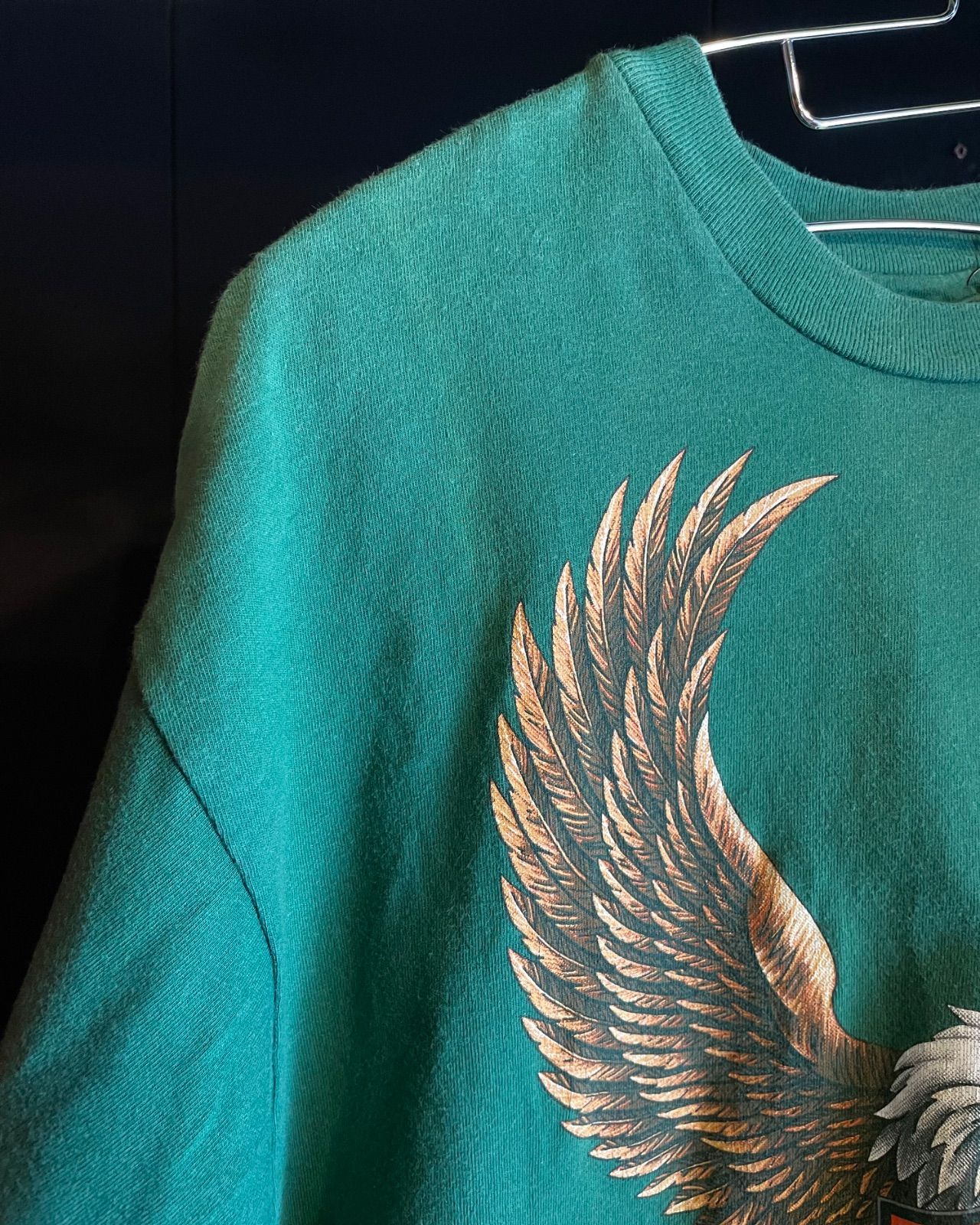 Harley-Davidson 90s イーグル×バー&シールド プリントTシャツ(グリーン・L・USA製) 4