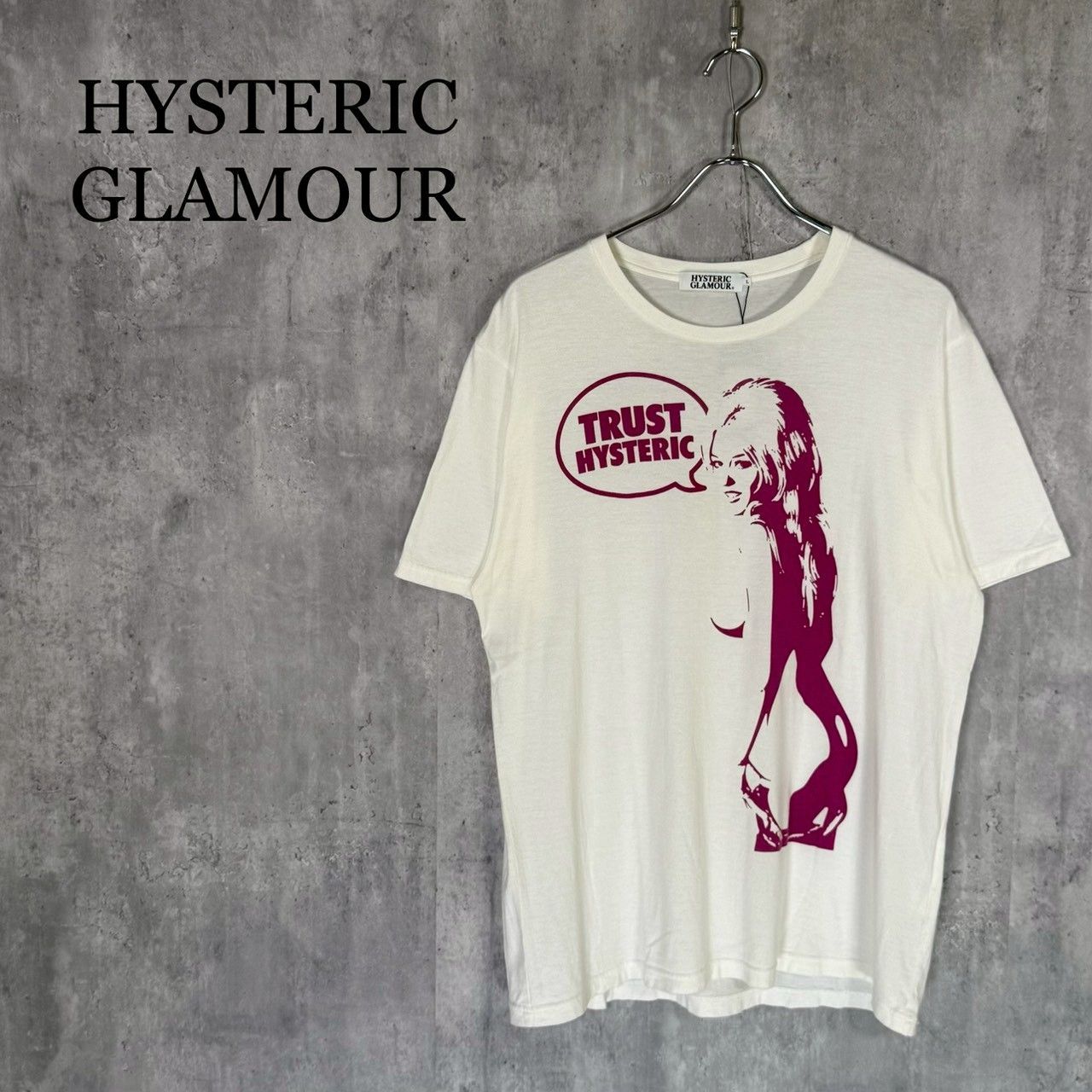 『HYSTERIC GLAMOUR』ヒステリックグラマー（L）ガールプリントTシャツ　TRUST Tシャツ