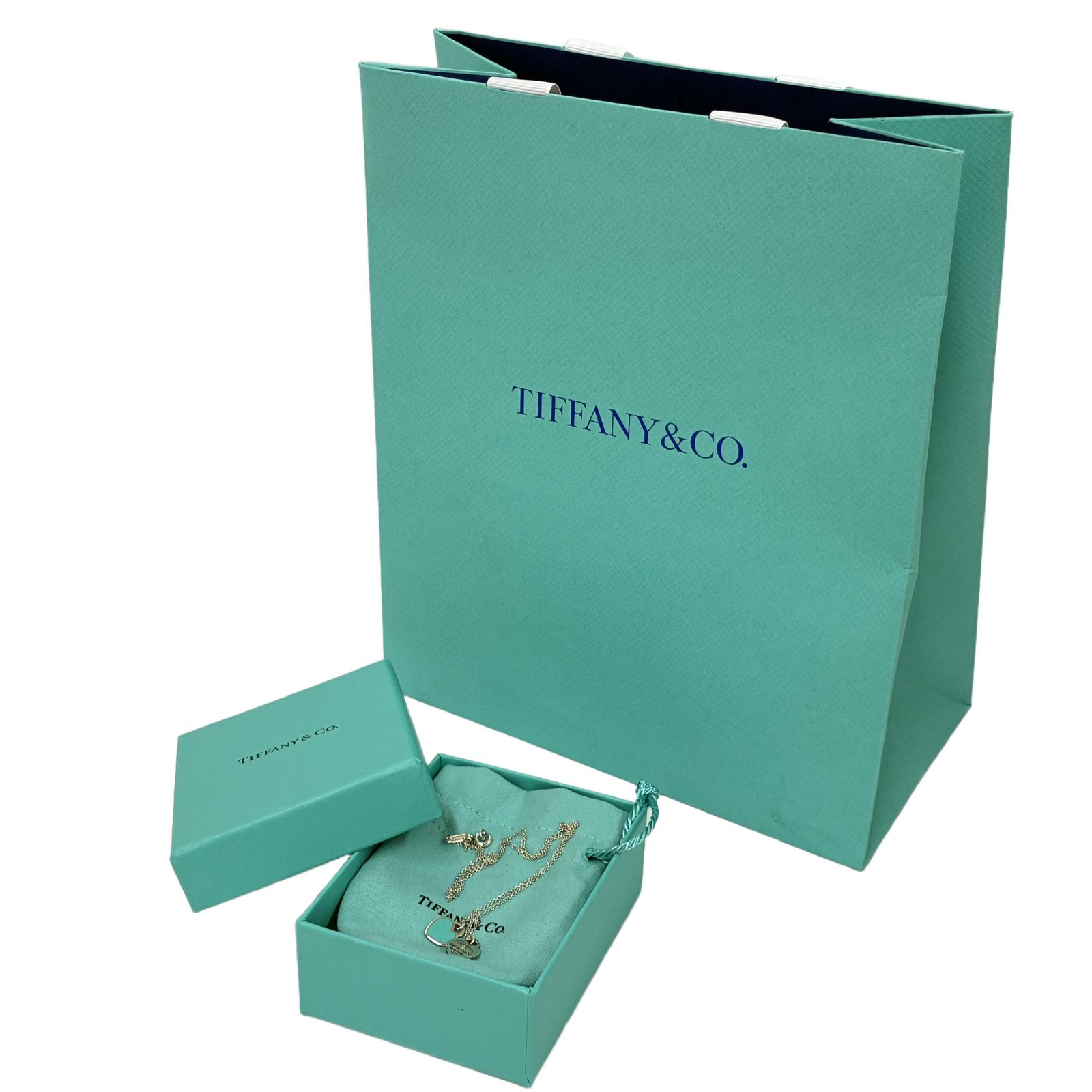 TIFFANY&Co. リターントゥティファニー ミニダブル ハートタグ ネックレス ティファニーブルー 中古 T11184969