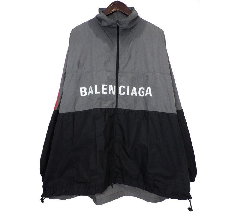 バレンシアガ BALENCIAGA 19SS 【 534317 TDO05 】 フロント ロゴ プリント ナイロン ジップアップ ジャケット w26945 39,000円