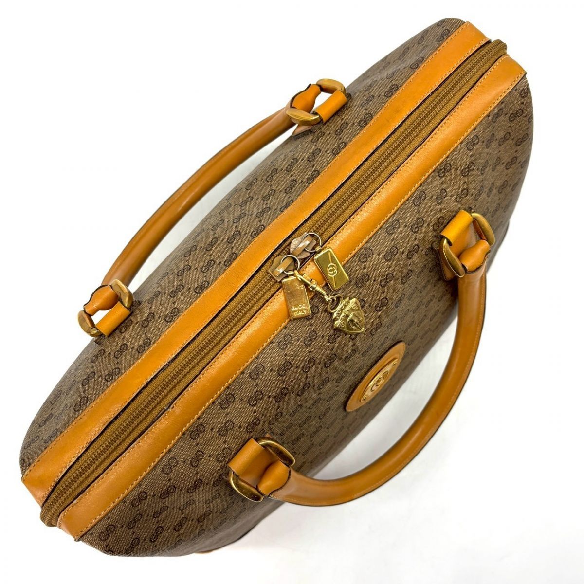 静かに時代を運ぶ】 GUCCI ミニボストンバッグ マイクロGG インター 