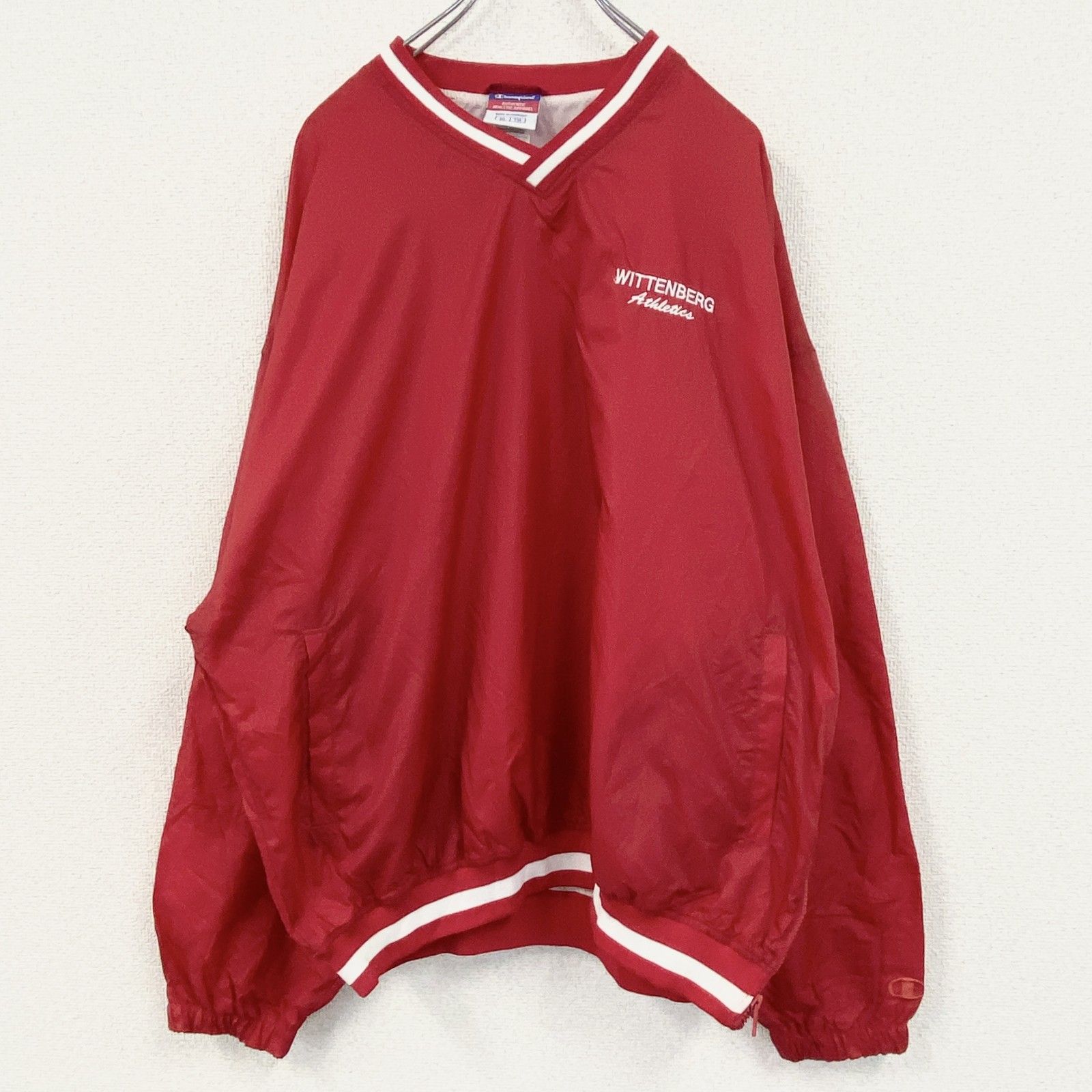 Champion チャンピオン ナイロンジャケットプルオーバー 赤 レッド XL 