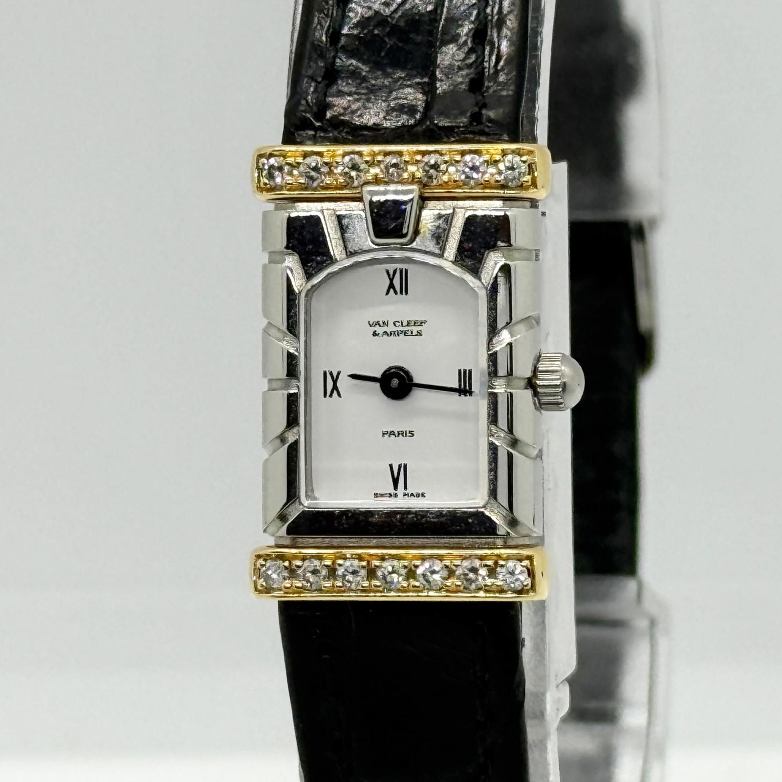 Van Cleef & Arpels ヴァンクリーフ＆アーペル ファサード 431963 ホワイト QZ レディース 腕時計 稼働品