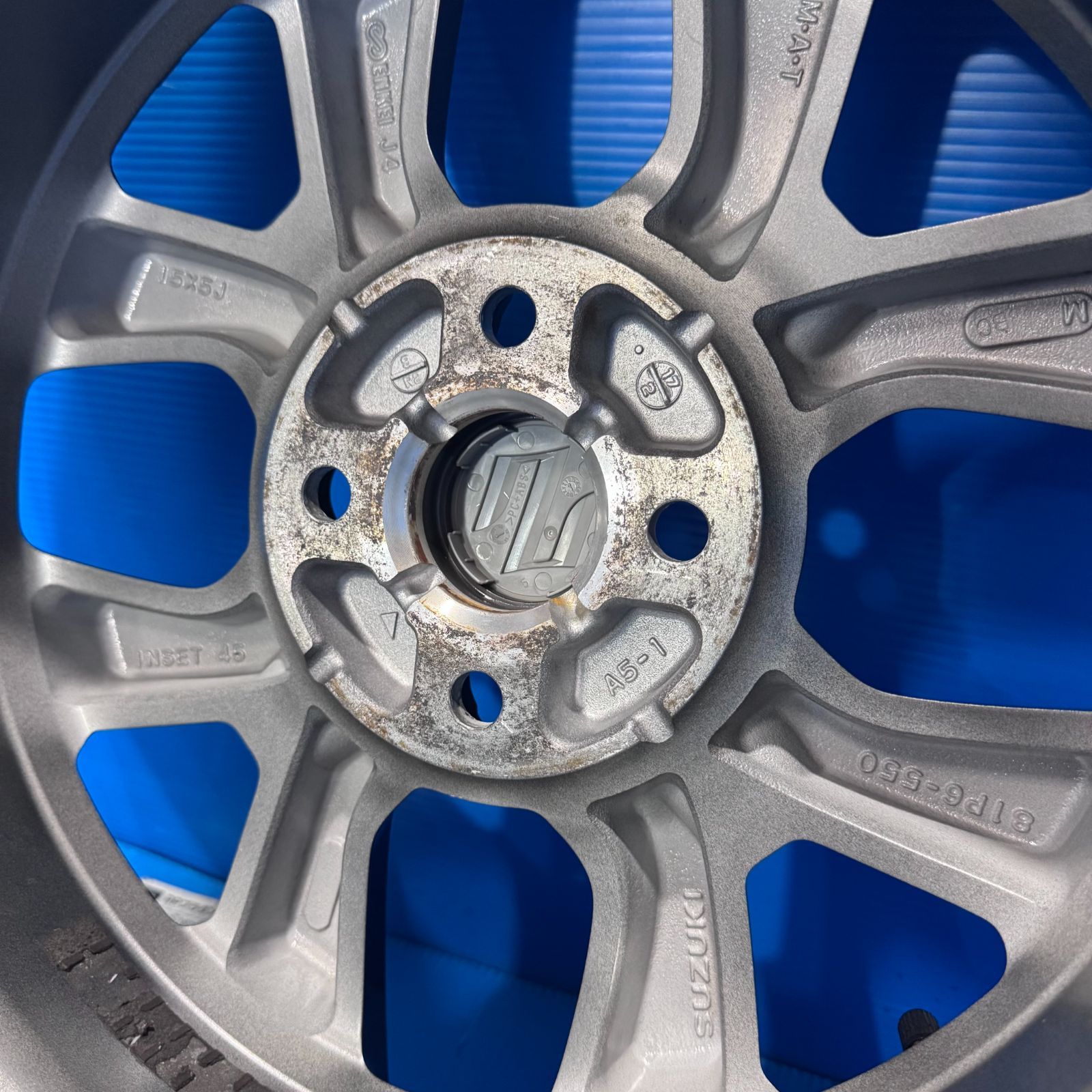 スズキ ソリオ純正 15インチ 5.0J ＋45 4H PCD100 ハブ径約54mm