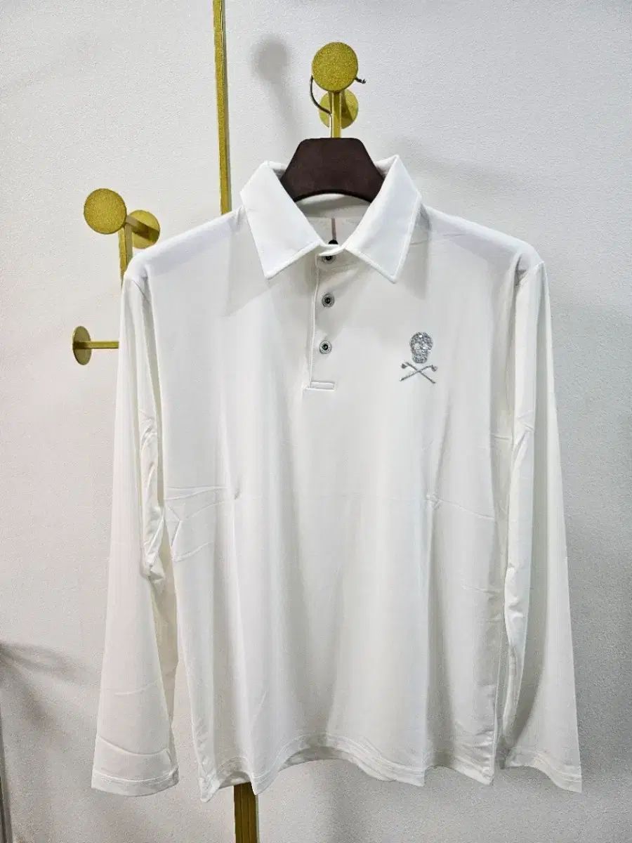 新品 マークアンドロナ アイボリー ゴルフ 長袖 Tシャツ M(95)