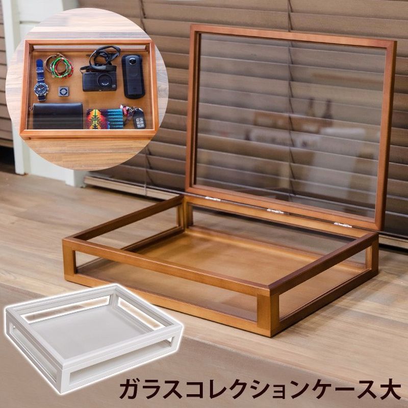 ガラスコレクションケース 大 BR/WH サカベ