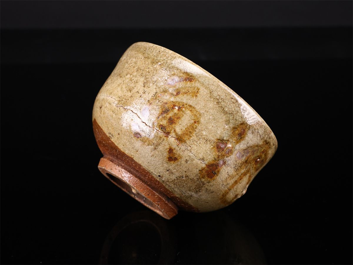 CR387 江戸時代 【朝鮮唐津】 茶碗／箱付 時代の窯傷あり！CR387