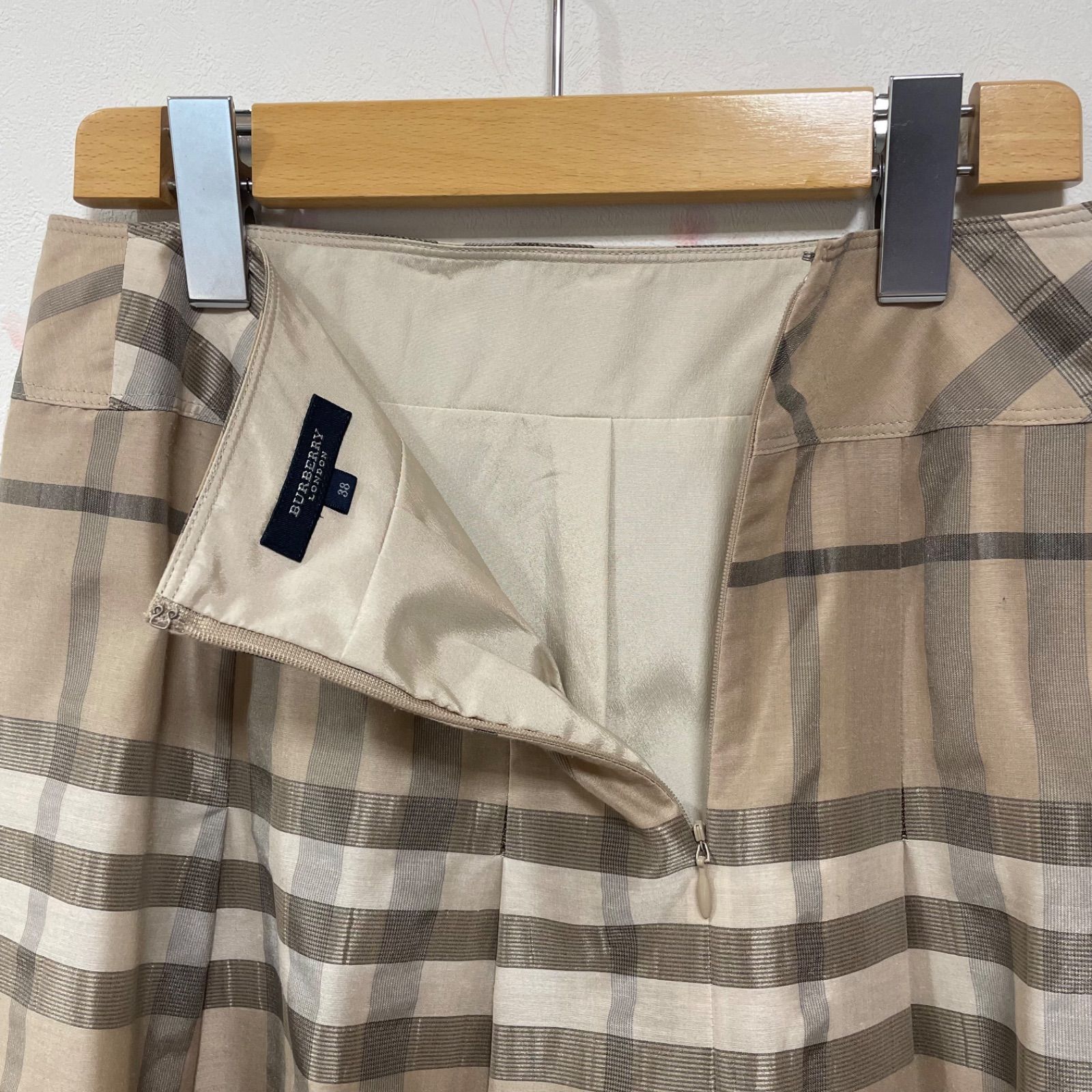 BURBERRY LONDON バーバリーロンドン ノバチェック フレアスカート 38