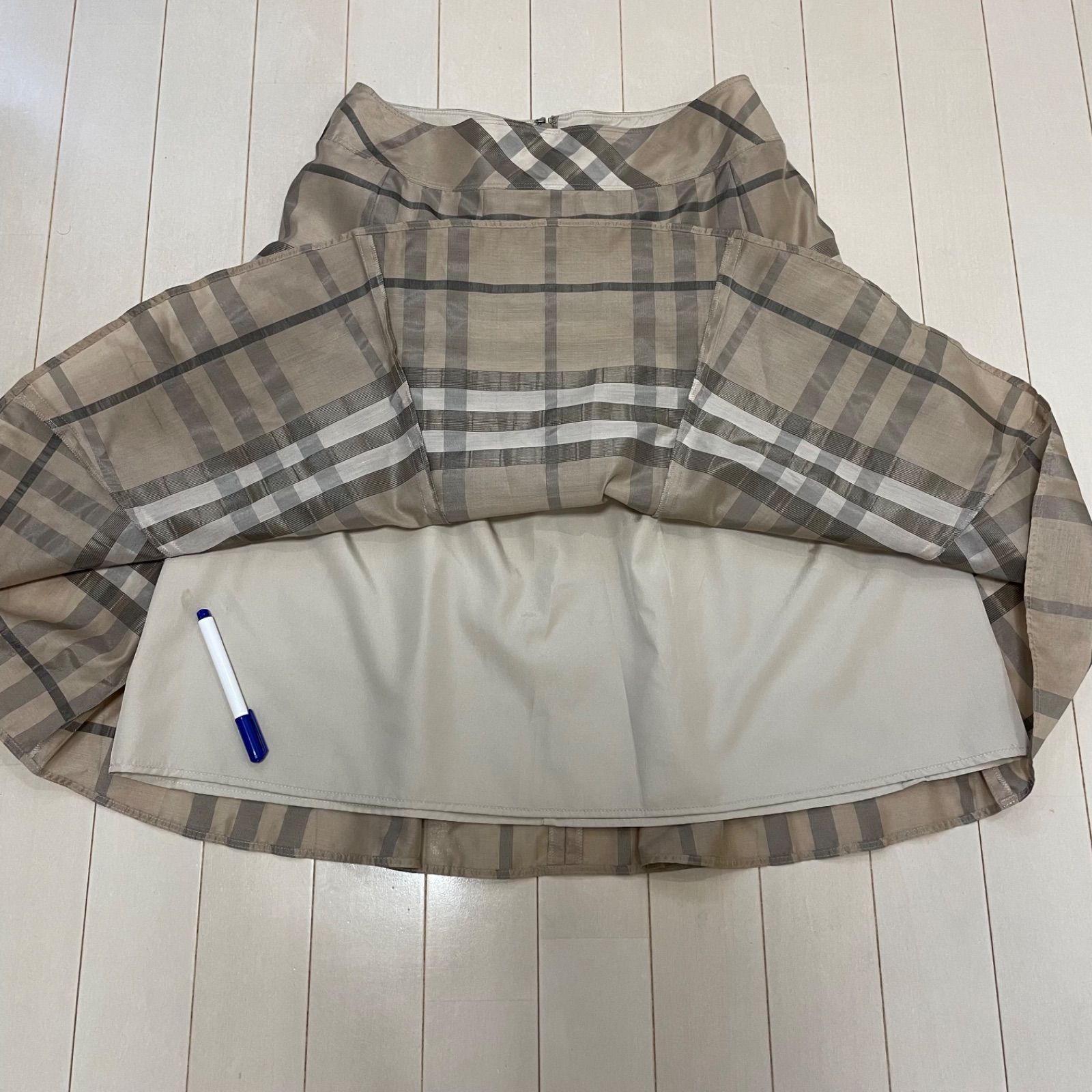 BURBERRY LONDON バーバリーロンドン ノバチェック フレアスカート 38