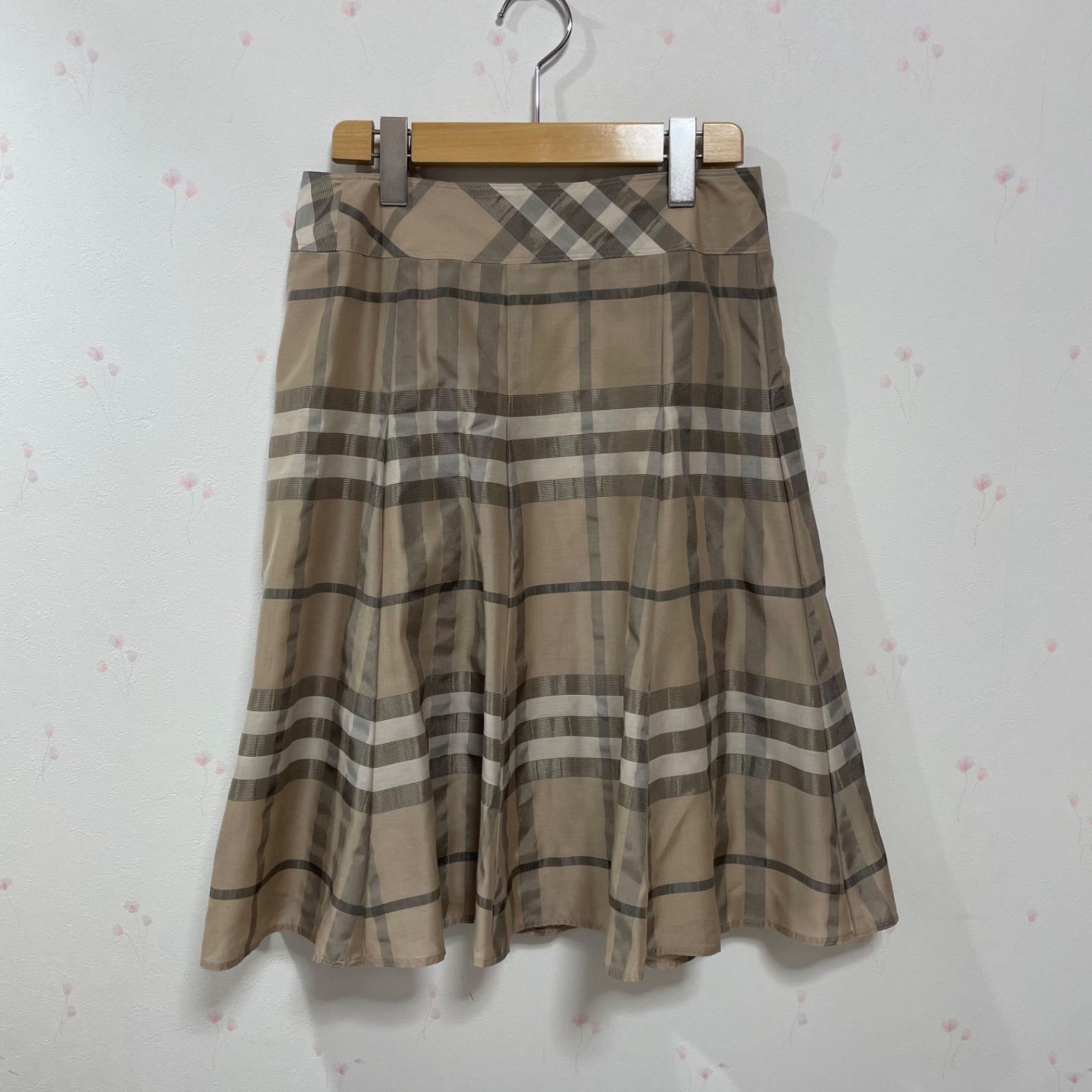 BURBERRY LONDON バーバリーロンドン ノバチェック フレアスカート 38