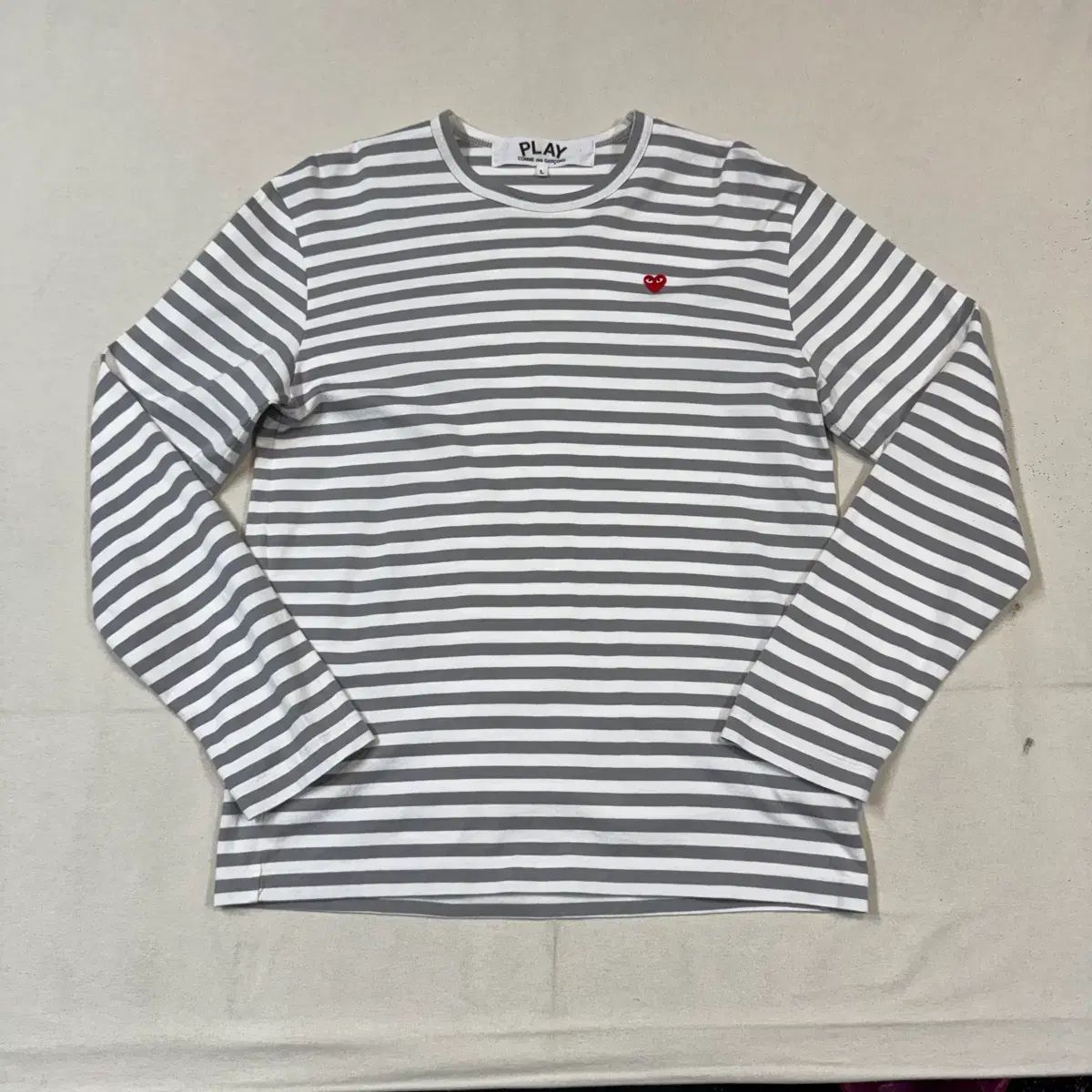 L) コム・デ・ギャルソン PLAY ミニ ハート ワッペン ロング スリーブ Tシャツ