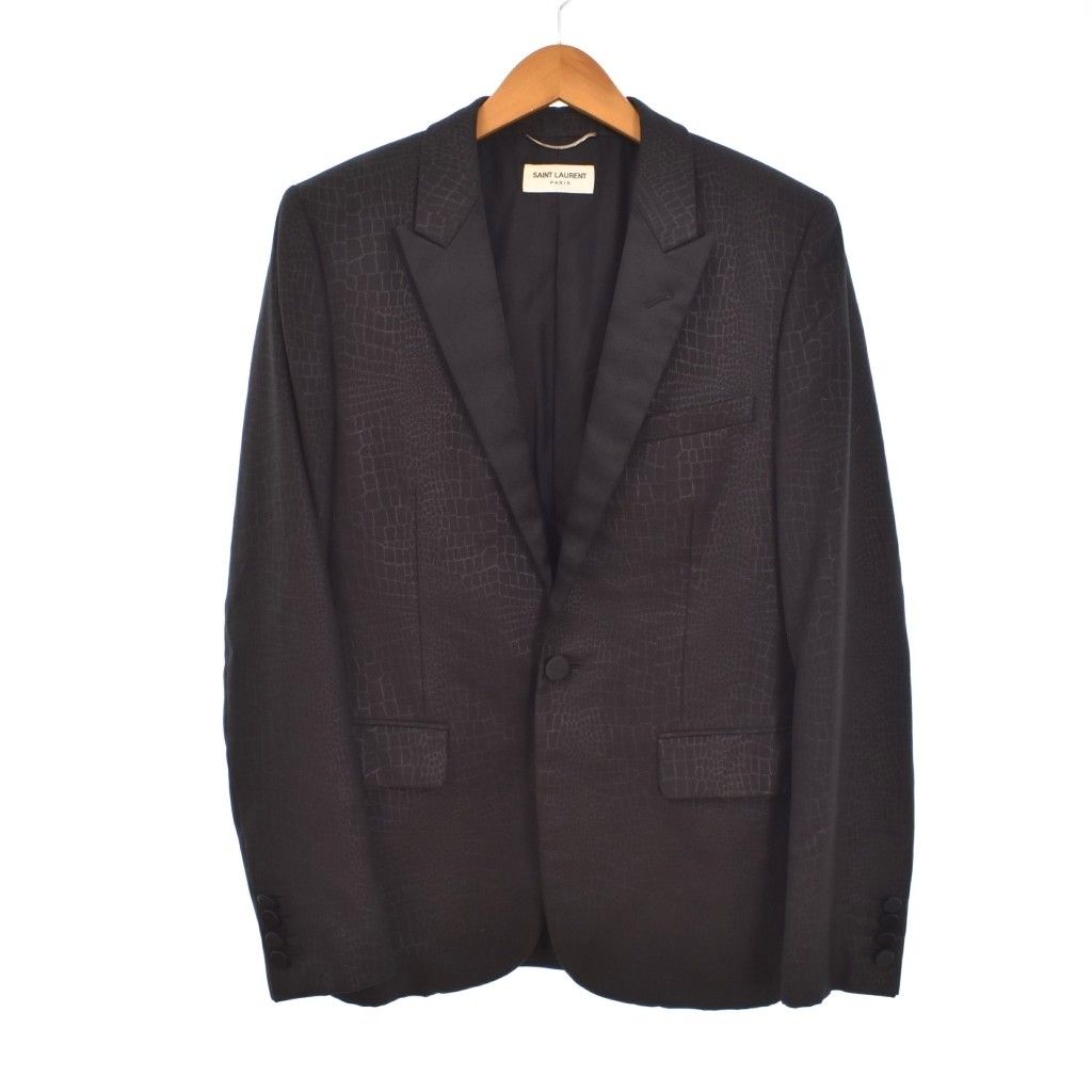サンローラン パリ SAINT LAURENT PARIS テーラードジャケット ブレザー 46 黒 ブラック 416466 ☆AA★