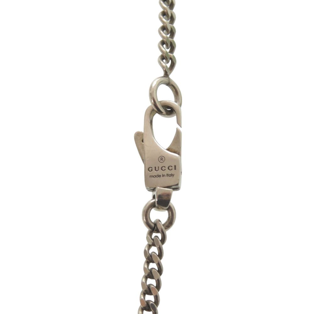 美品 グッチ GGシグネチャープレート ネックレス シルバー925 1629